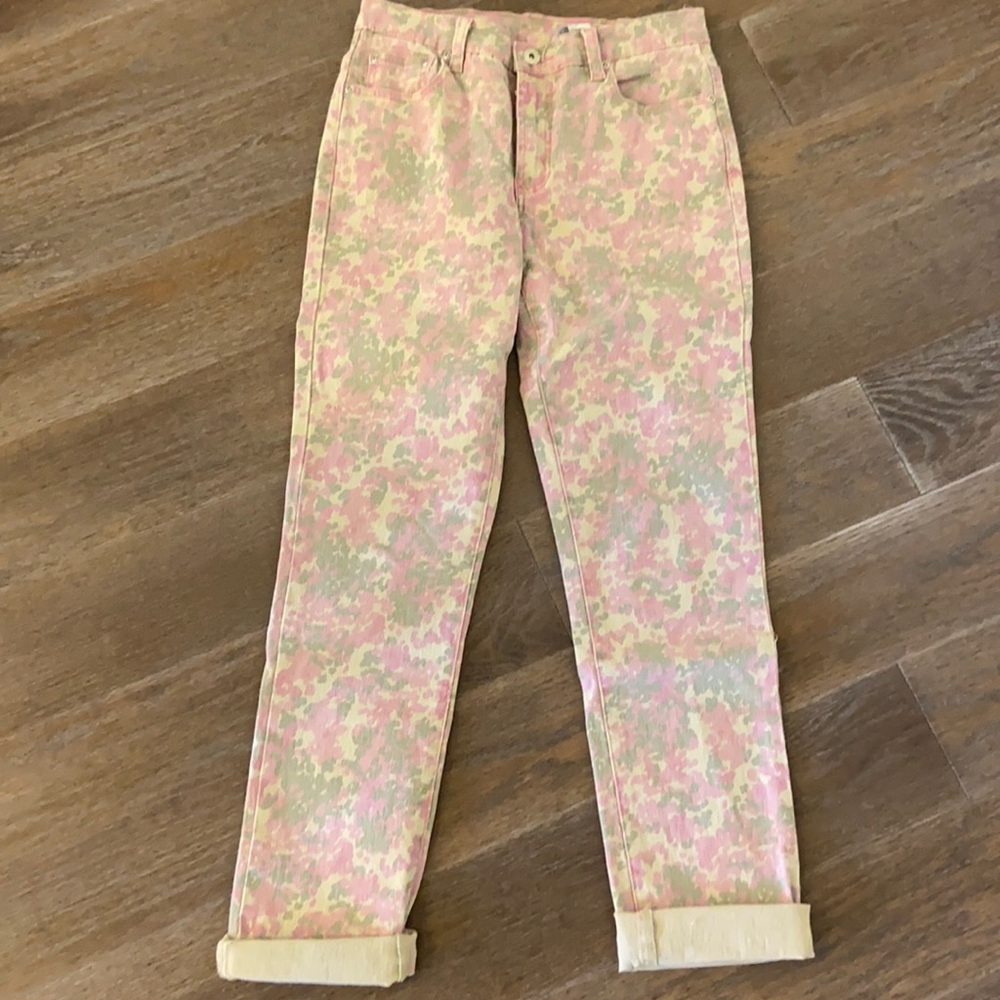 Diane Gilman Khaki/Rose Camouflage Jean. Size 6.